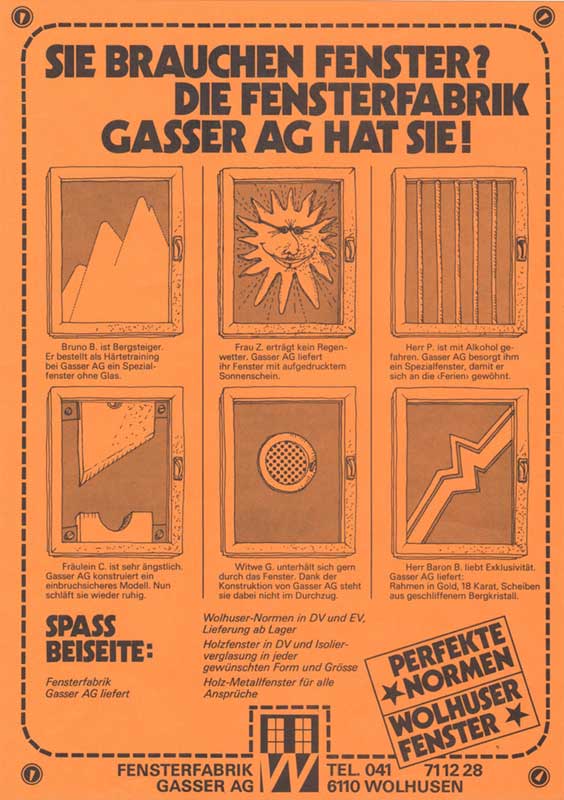 Werbung Individuelle Fenster GAWO 1980